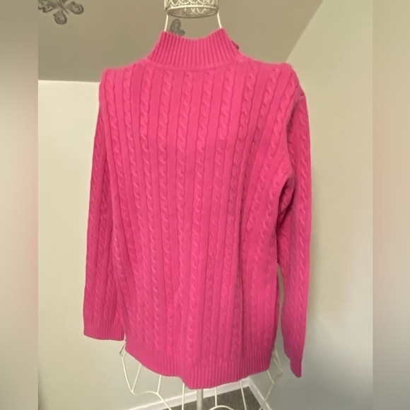 Lauren Ralph Lauren Cable Knit 1/4 Zip Sweater, Pink, Tag Removed, size unknown - Picture 2 of 14